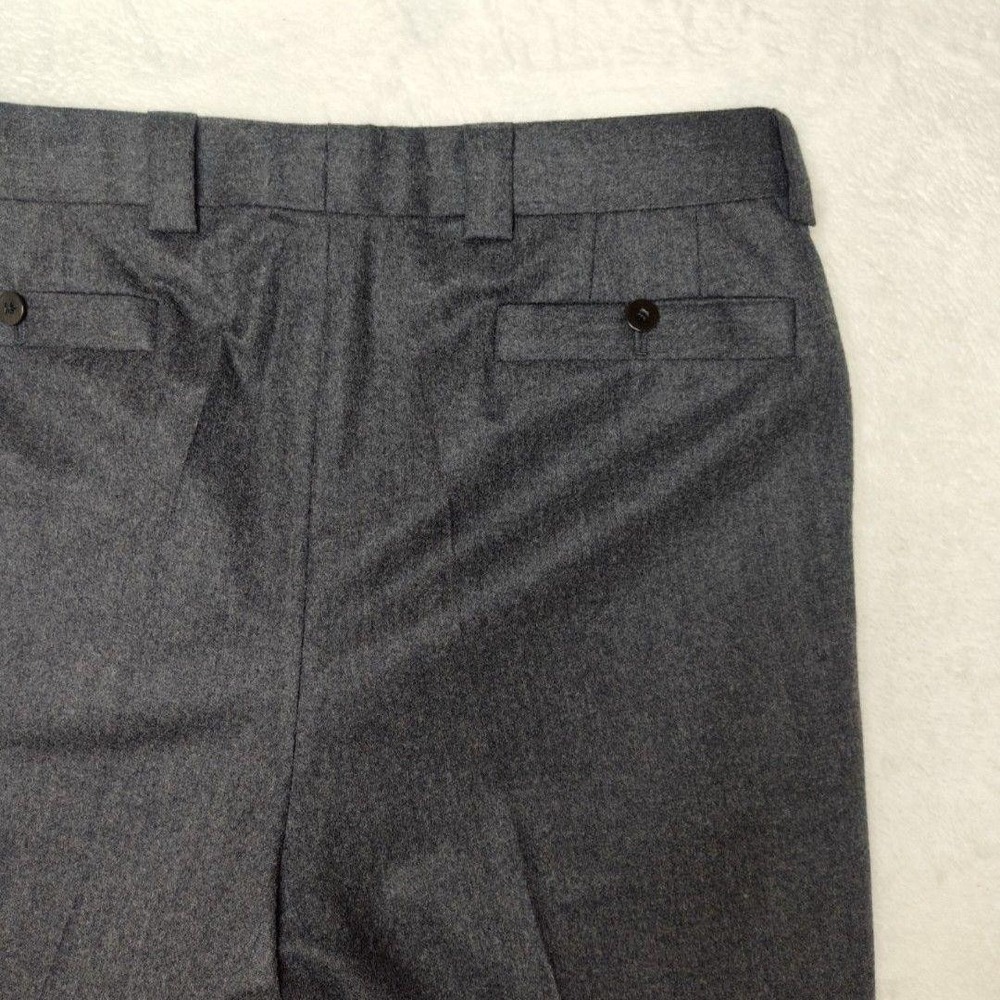 Caruso Pants Mens 36x29 Gray Wool Flannel Flat Front Superfine 120s Italy Suit - Picture 5 of 15
